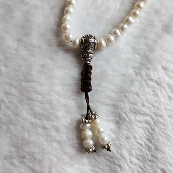 Freshwater pearl mala prayer bead bracelet necklace - Picture 5 of 6